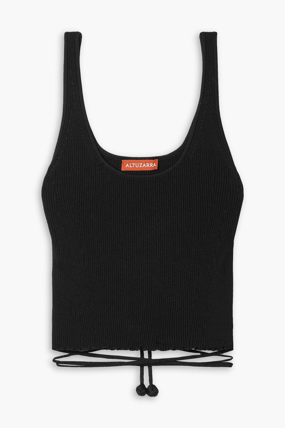Altuzarra - Maia cropped ribbed-knit tank - Black - XL