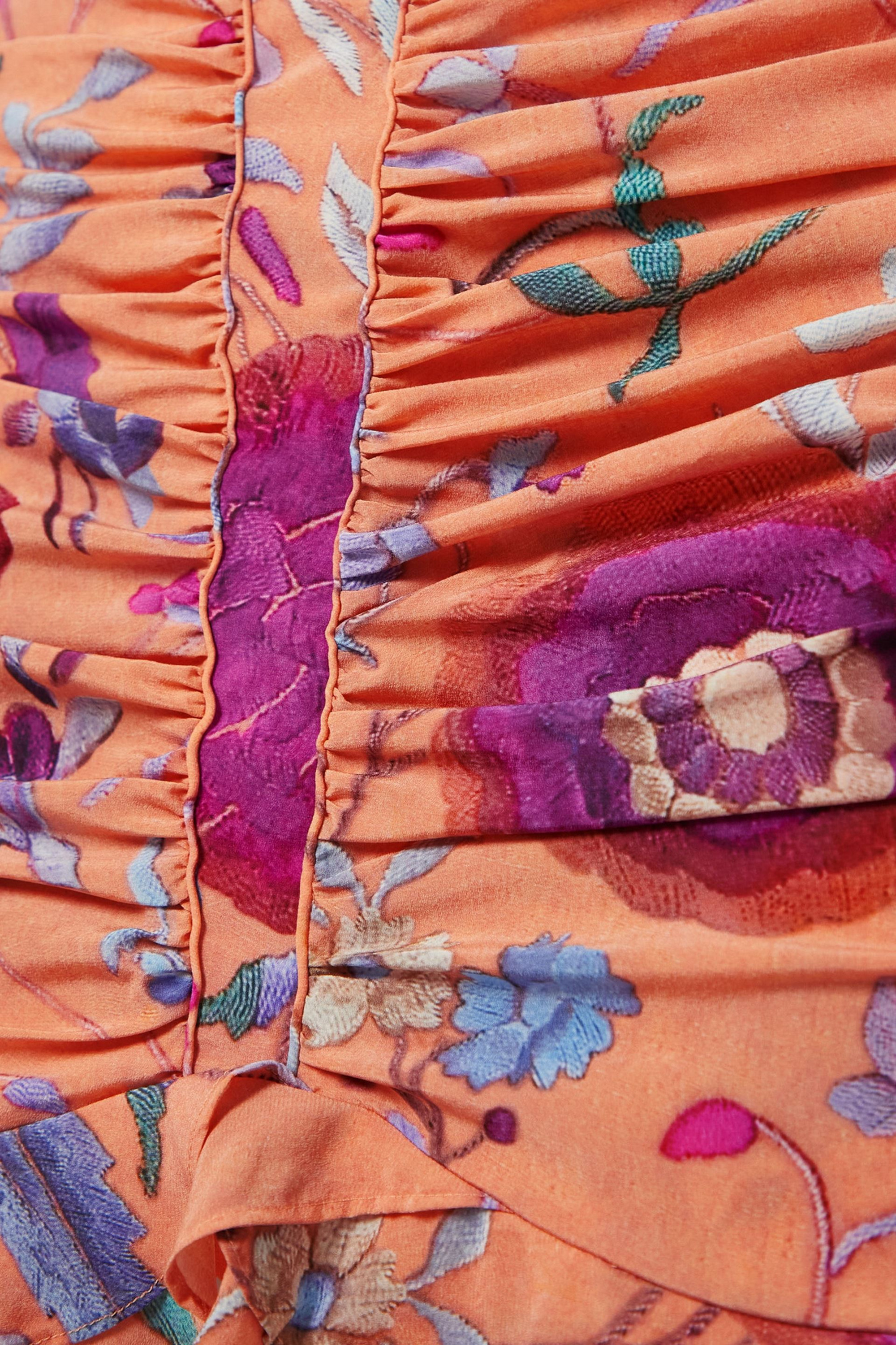 Isabel Marant Milendi ruched floral-print silk-blend crepe de chine mini skirt