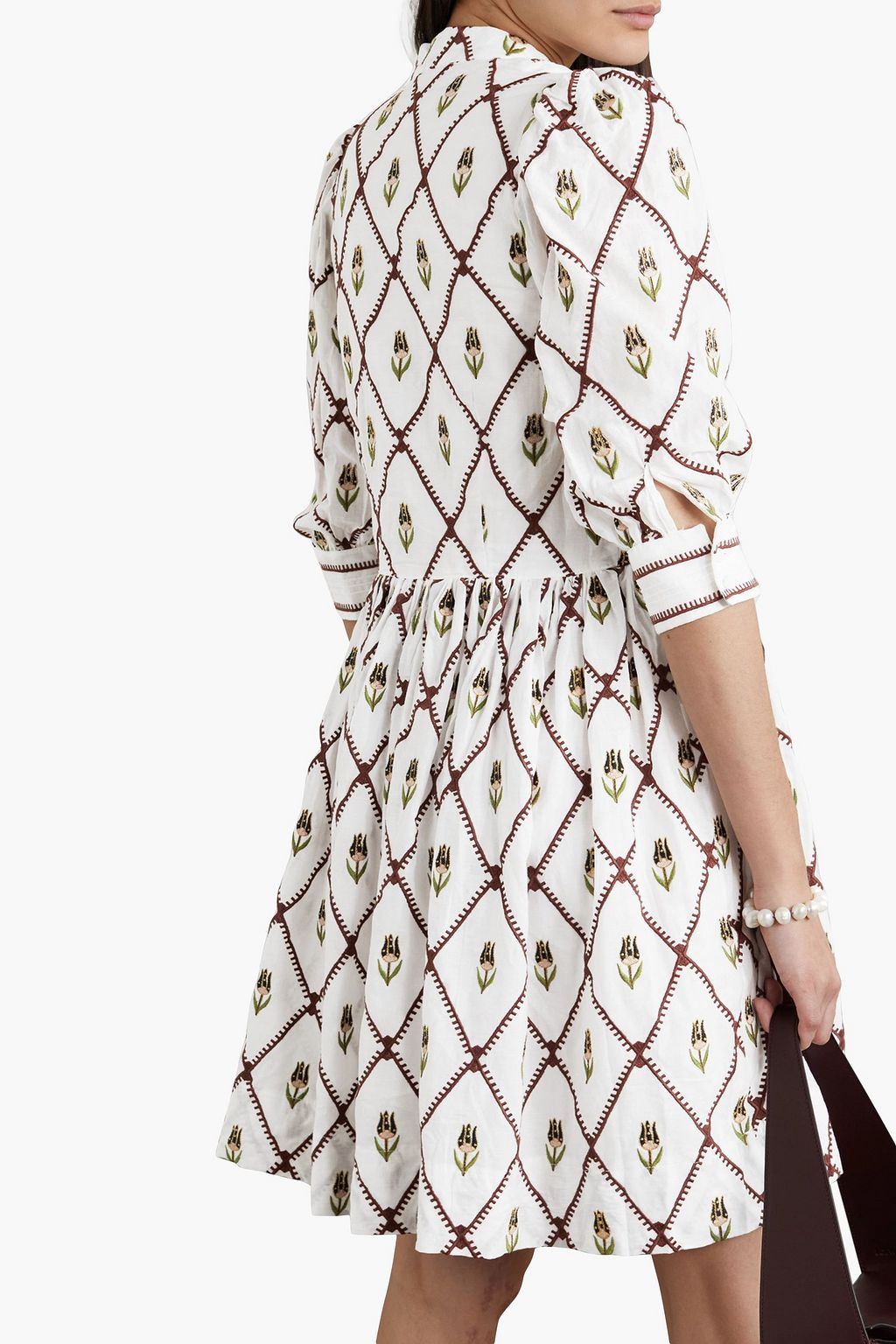 LUG VON SIGA Maria embroidered cotton-mousseline mini dress