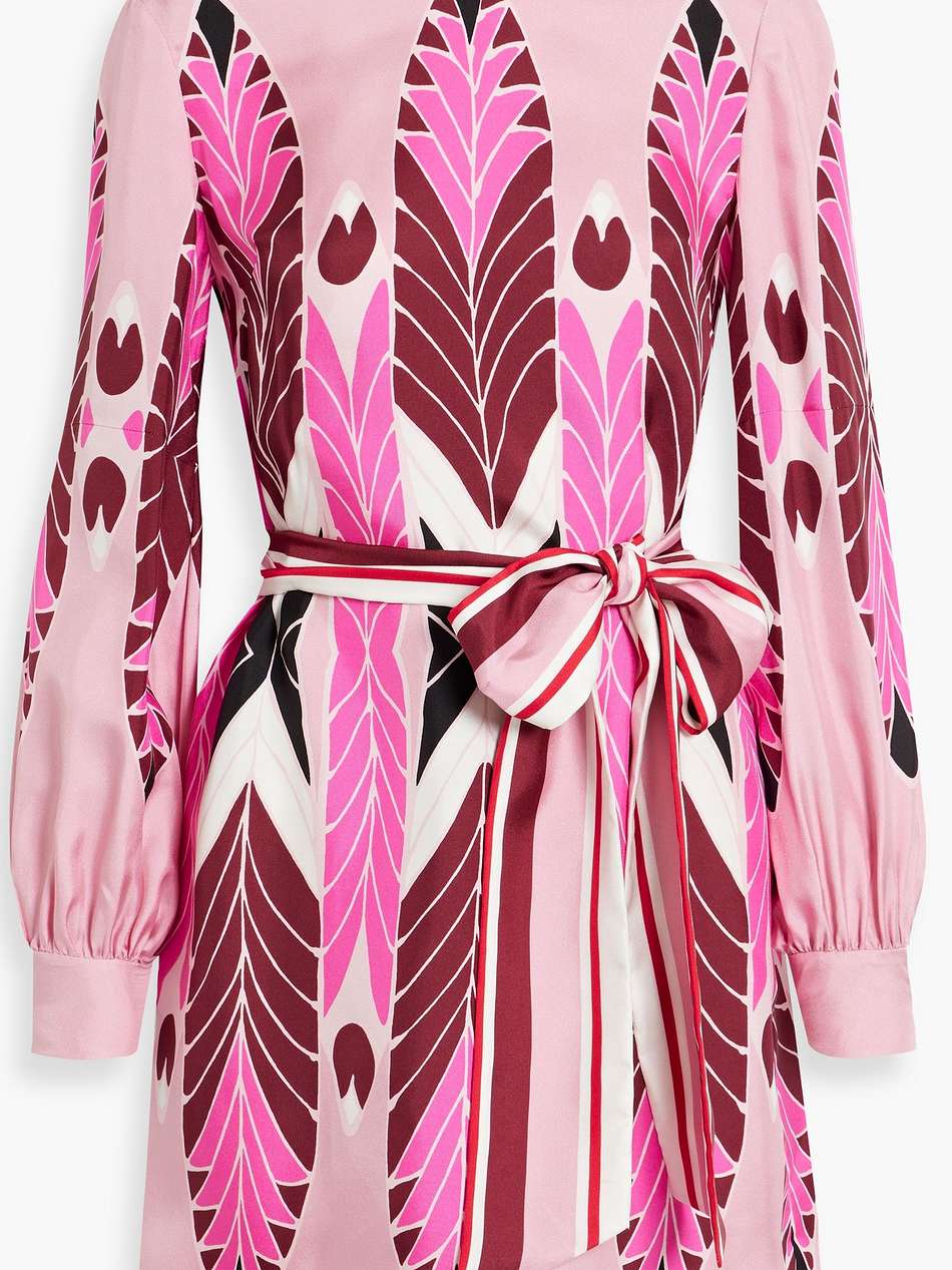 printed silk-twill mini dress