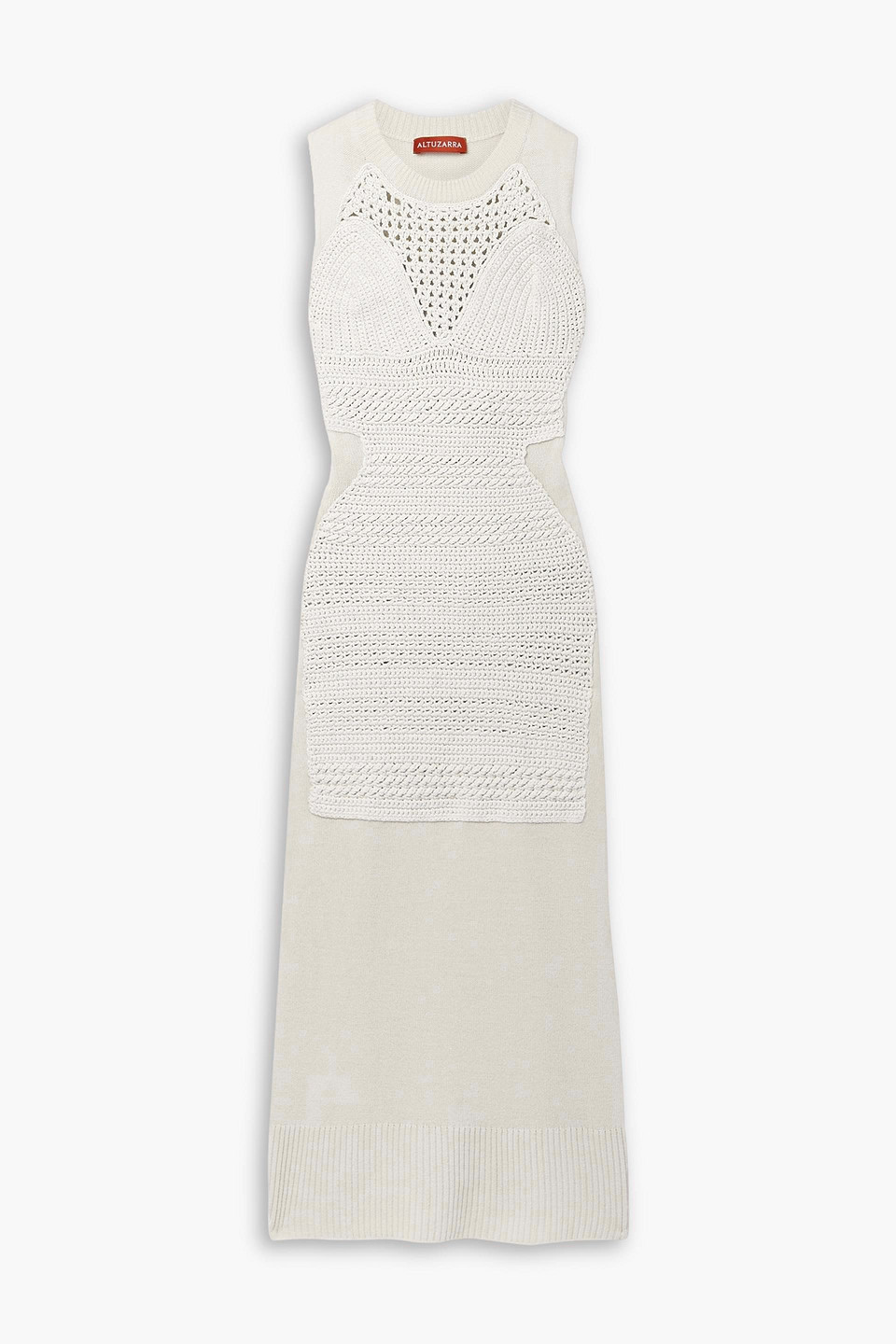 Arsenia paneled merino wool-blend midi dress