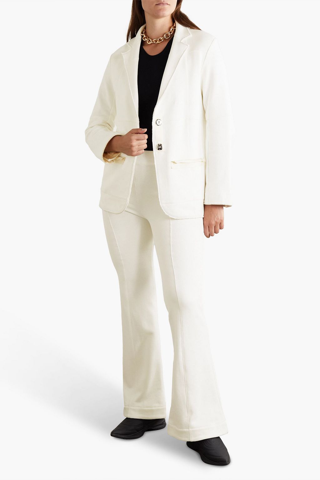 AZ FACTORY Free To French cotton-blend terry flared pants