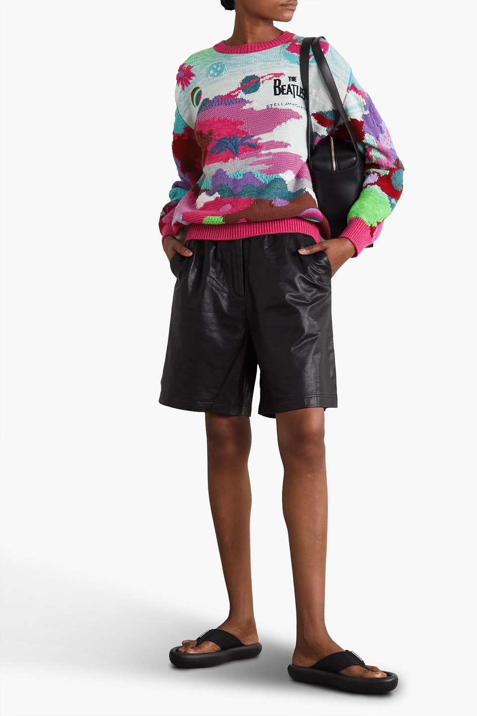  Stella Mccartney - The Beatles Get Back Pullover Aus Strick Aus Einer Woll-baumwollmischung Mit Intarsienmuster - Pink - S 