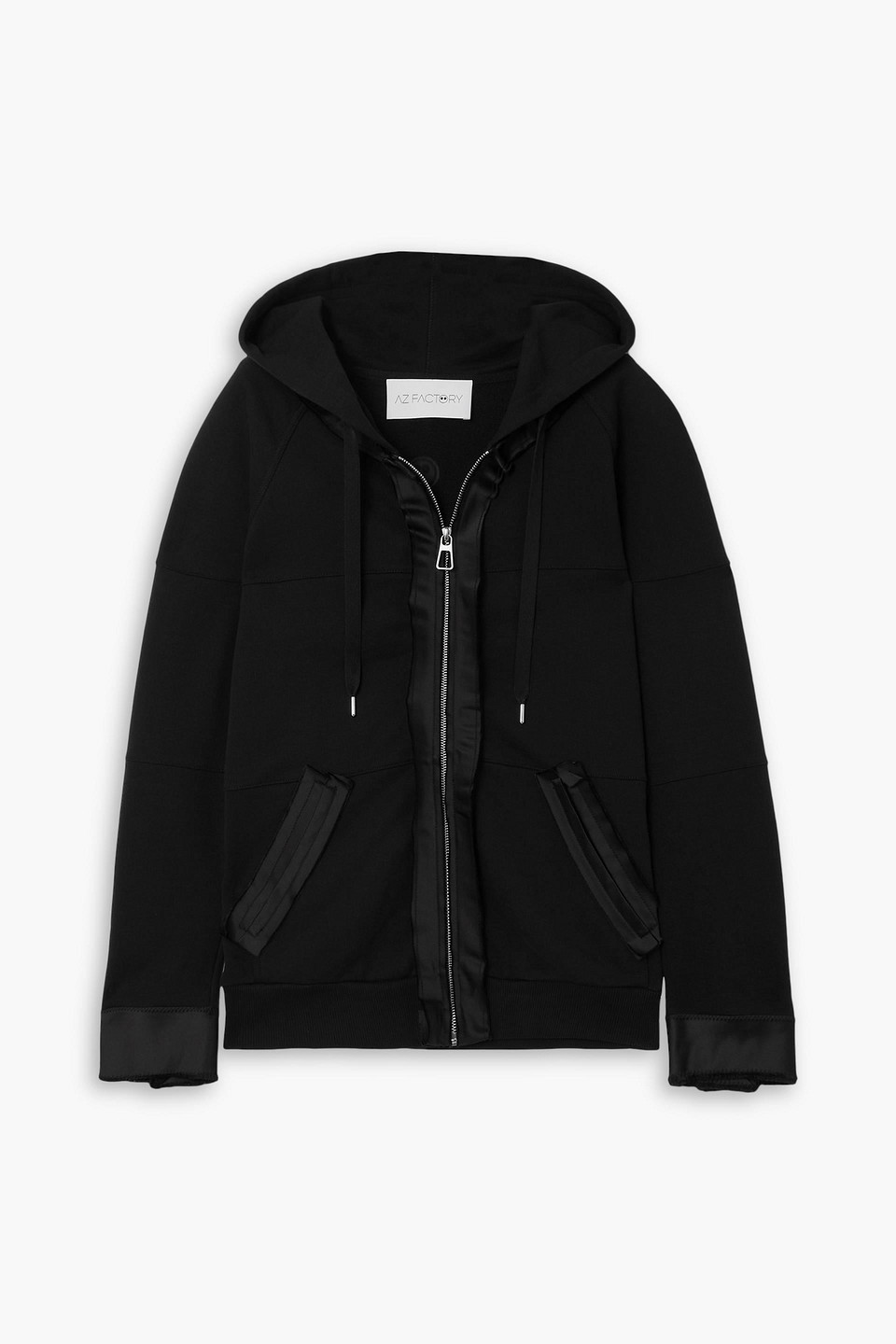 az factory - free to french cotton-terry zip-up hoodie - black - xxxl/4xl