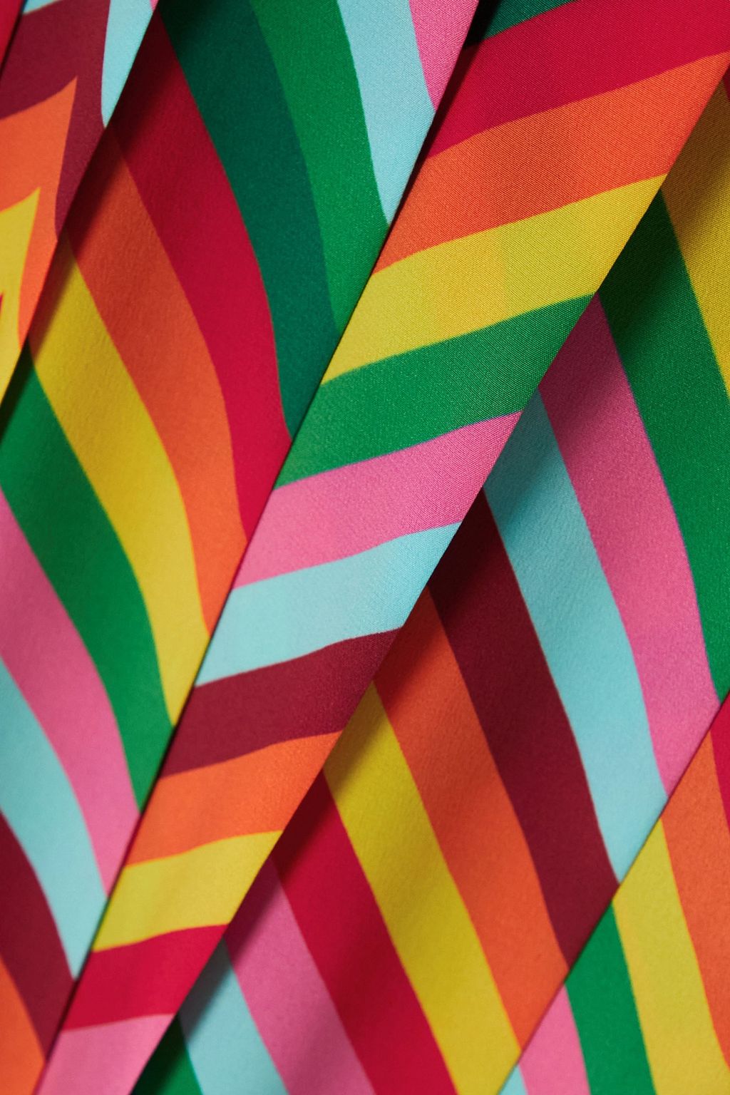 VALENTINO GARAVANI Pleated striped silk-crepe mini dress