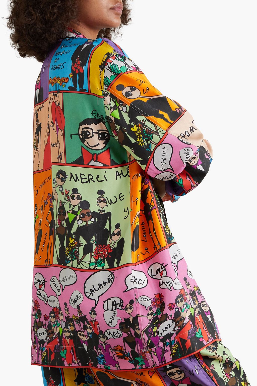 AZ FACTORY Pajama Valentine Pyjama-Oberteil aus Seiden-Twill mit Print