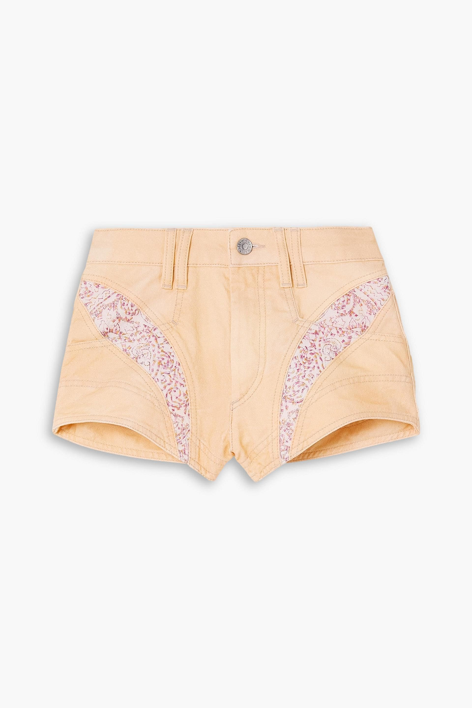 Neida patchwork embroidered denim shorts