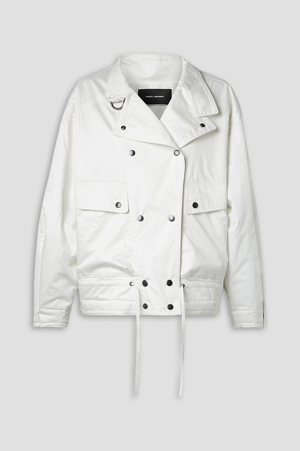 Fadili double breasted cotton sateen jacket white FR 34