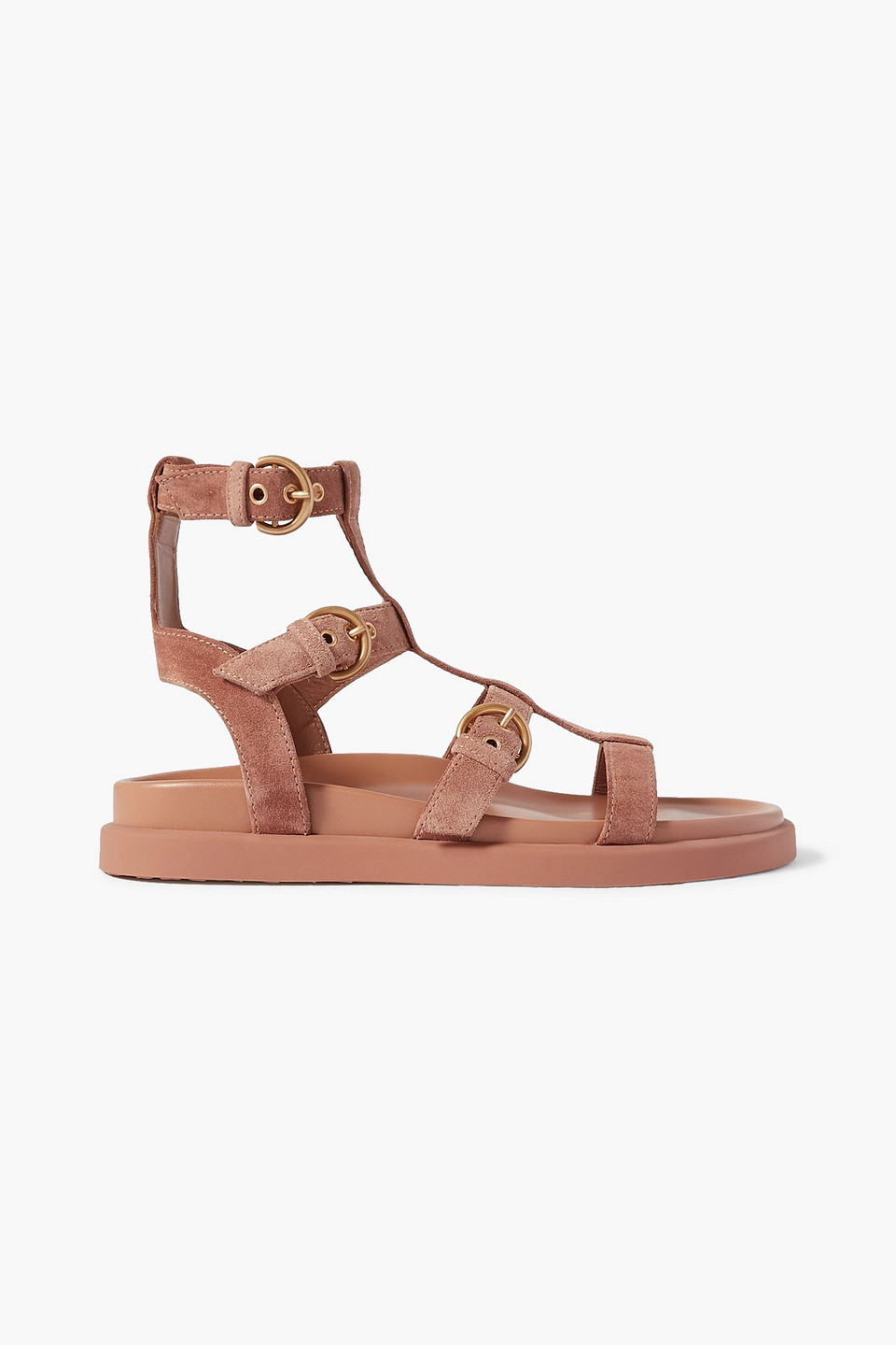 Shop Gianvito Rossi Arena Suede Sandals In Antique Rose