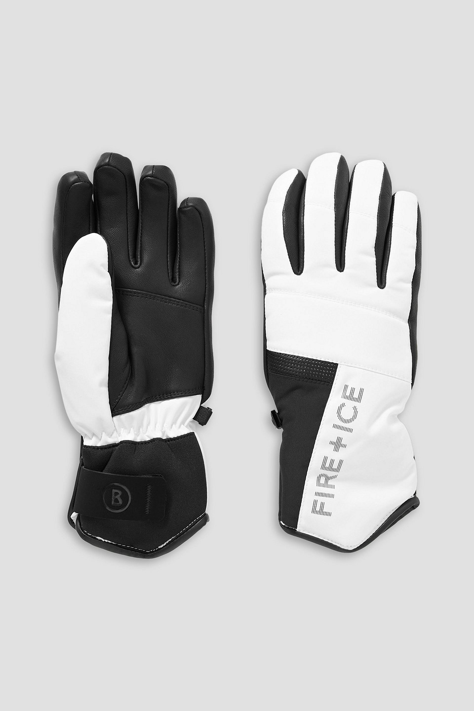 Bogner Idara Stretch And Leather Ski Gloves In White
