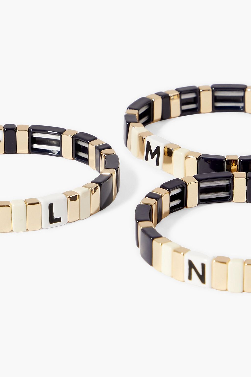 ROXANNE ASSOULIN Neutral Alphabet Soup gold-tone enamel bracelet