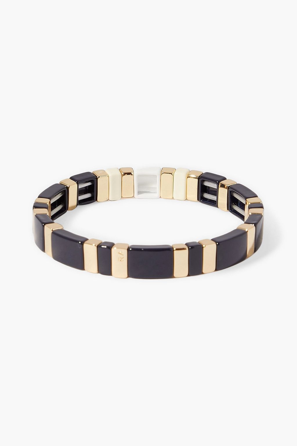 ROXANNE ASSOULIN Neutral Alphabet Soup gold-tone enamel bracelet