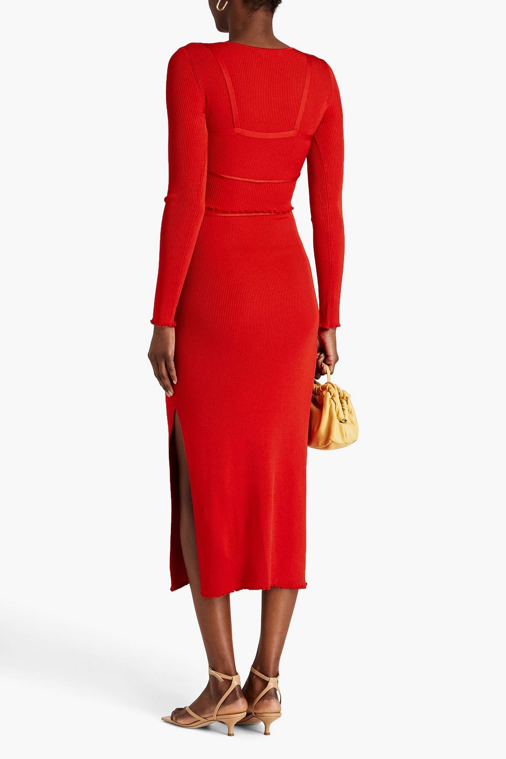 ALTUZARRA Damali layered ribbed-knit midi dress