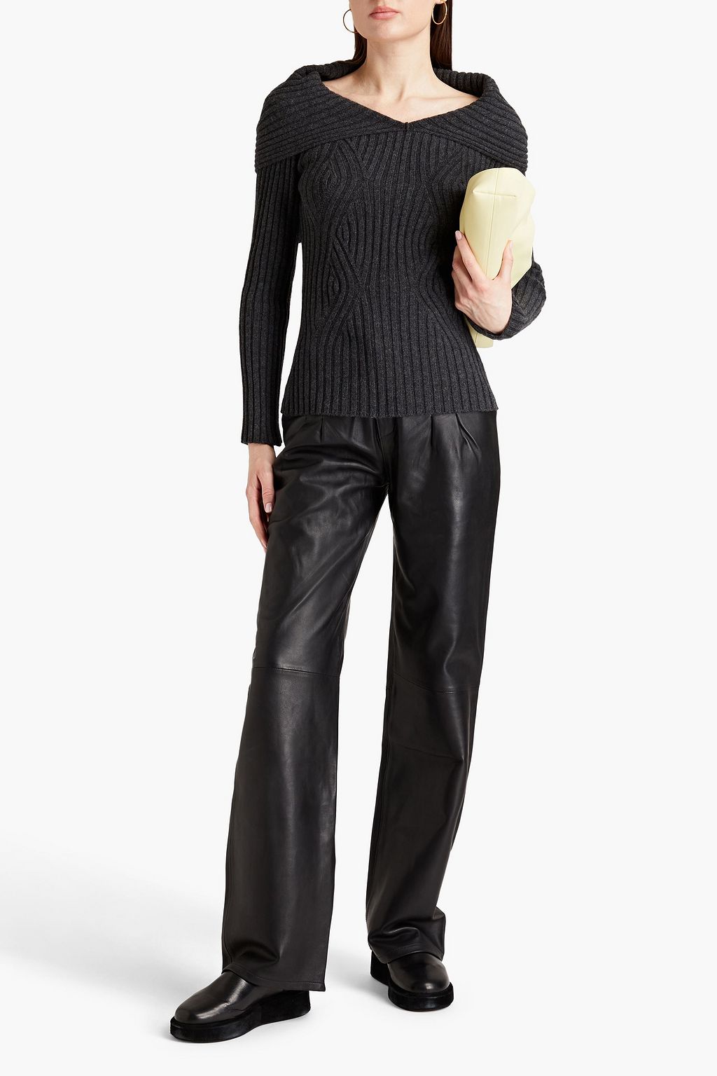 LANVIN Ribbed wool and cashmere-blend sweater