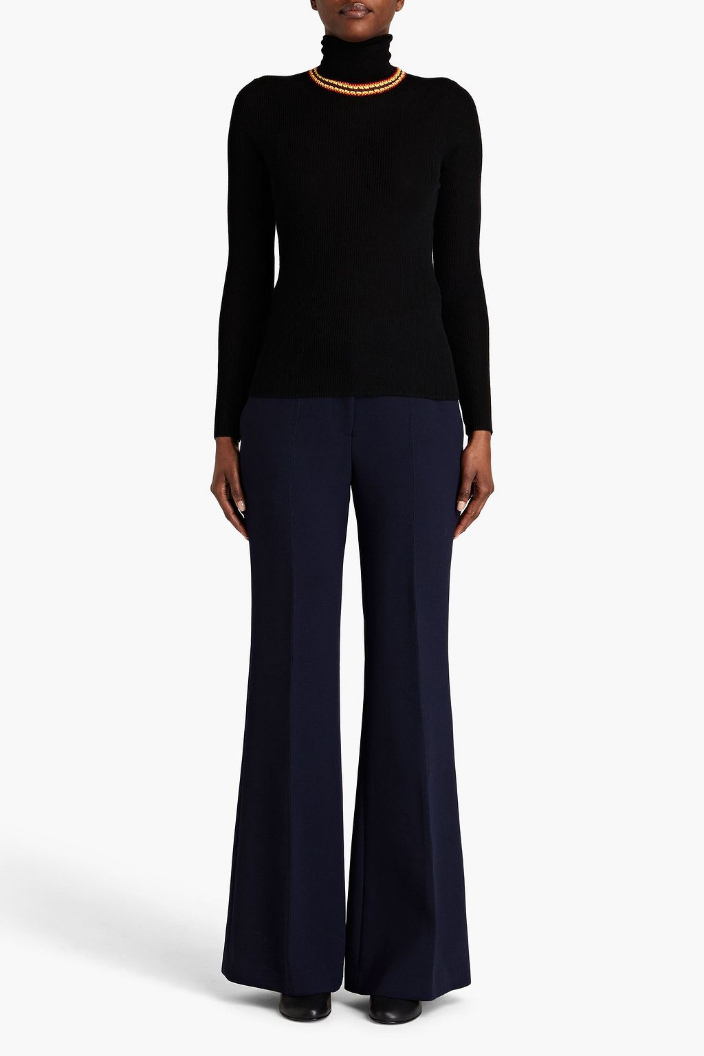 GABRIELA HEARST Ria Rollkragenpullover aus Merinowolle mit Häkelbesatz