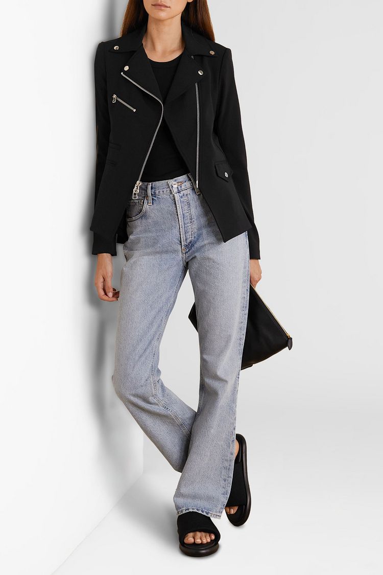 VERONICA BEARD Hadley stretch-crepe biker jacket | Sale up to 70% off | THE OUTNET
