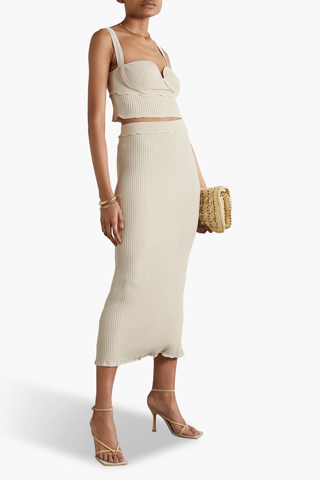 ALTUZARRA リブ編みニット クロップドトップス