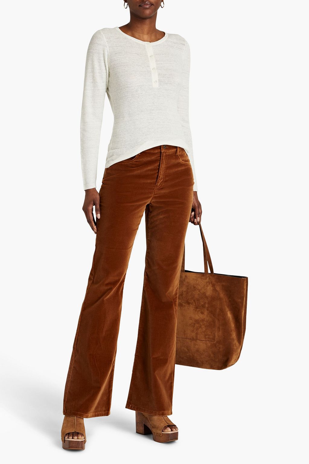 NILI LOTAN Michelle ribbed linen top