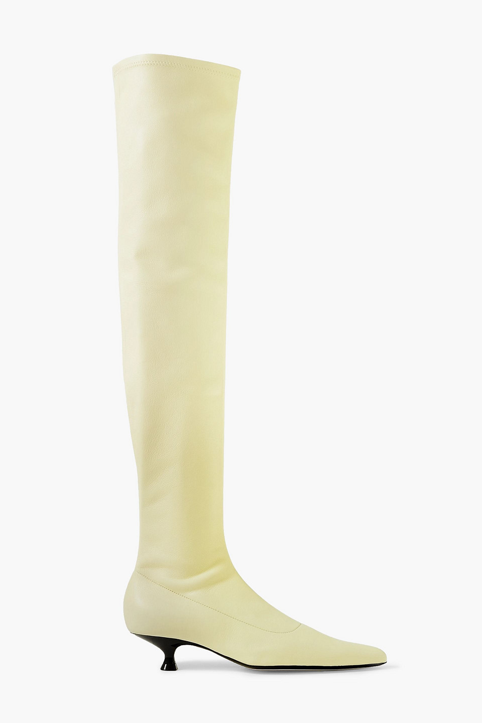 Khaite Volos Leather Over-the-knee Boots In Pastel Yellow