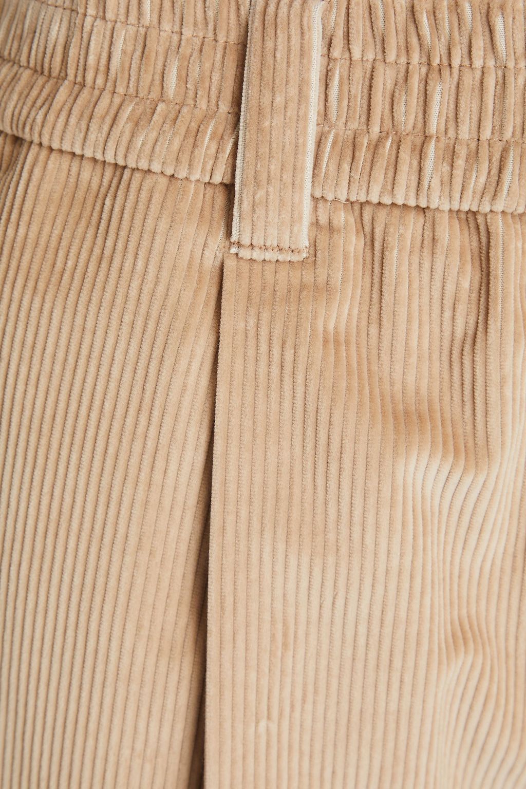 BRUNELLO CUCINELLI بنطلون من قماش المخمل المضلّع بقصة مدببة مزين بالخرز