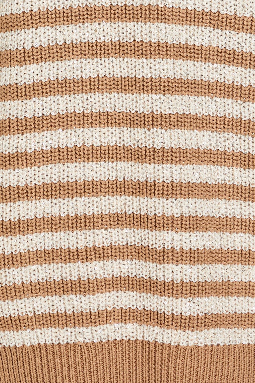 BRUNELLO CUCINELLI كنزة رياضية من القطن بتصميم مضلّع ومخطط