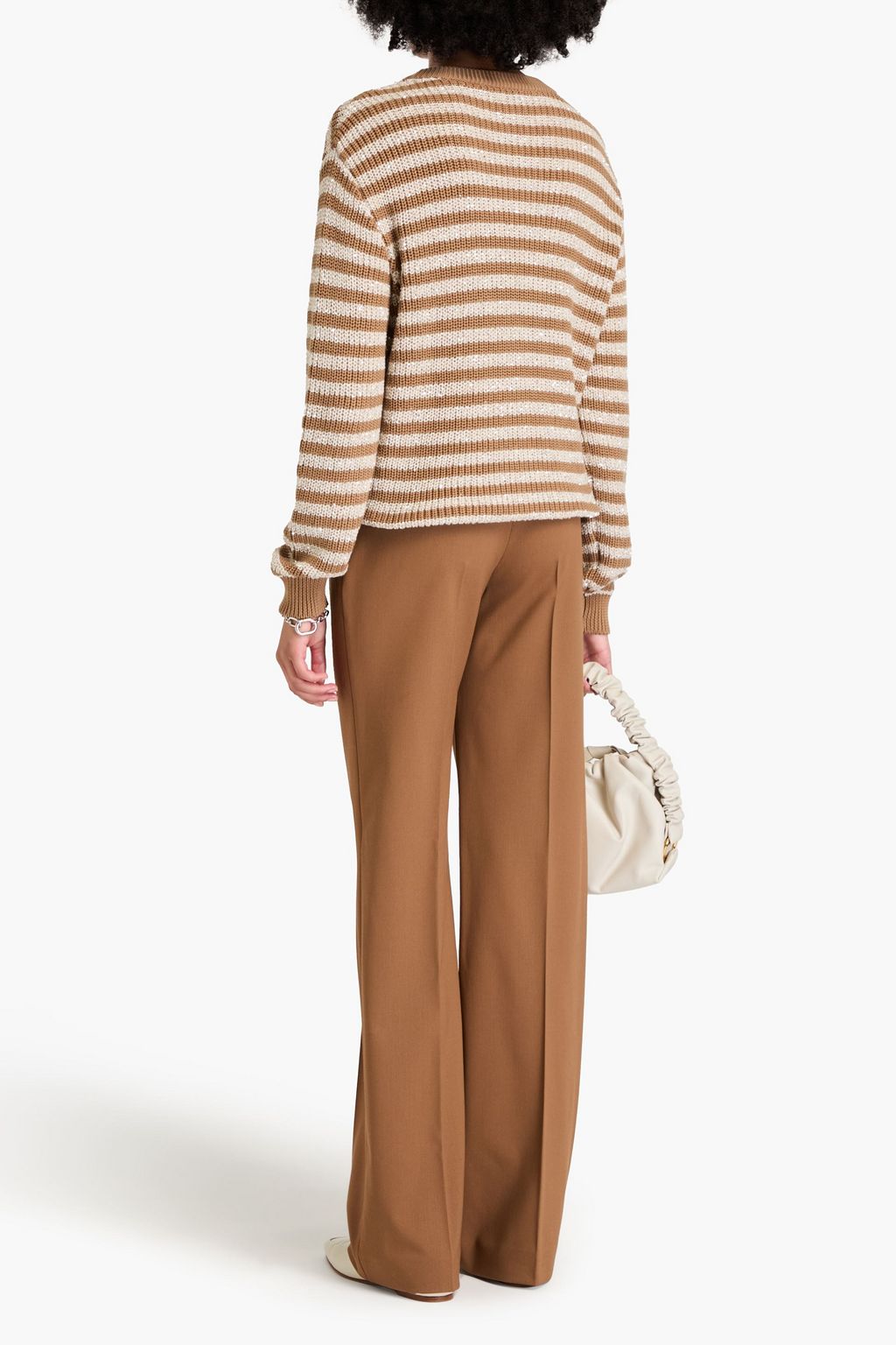 BRUNELLO CUCINELLI كنزة رياضية من القطن بتصميم مضلّع ومخطط