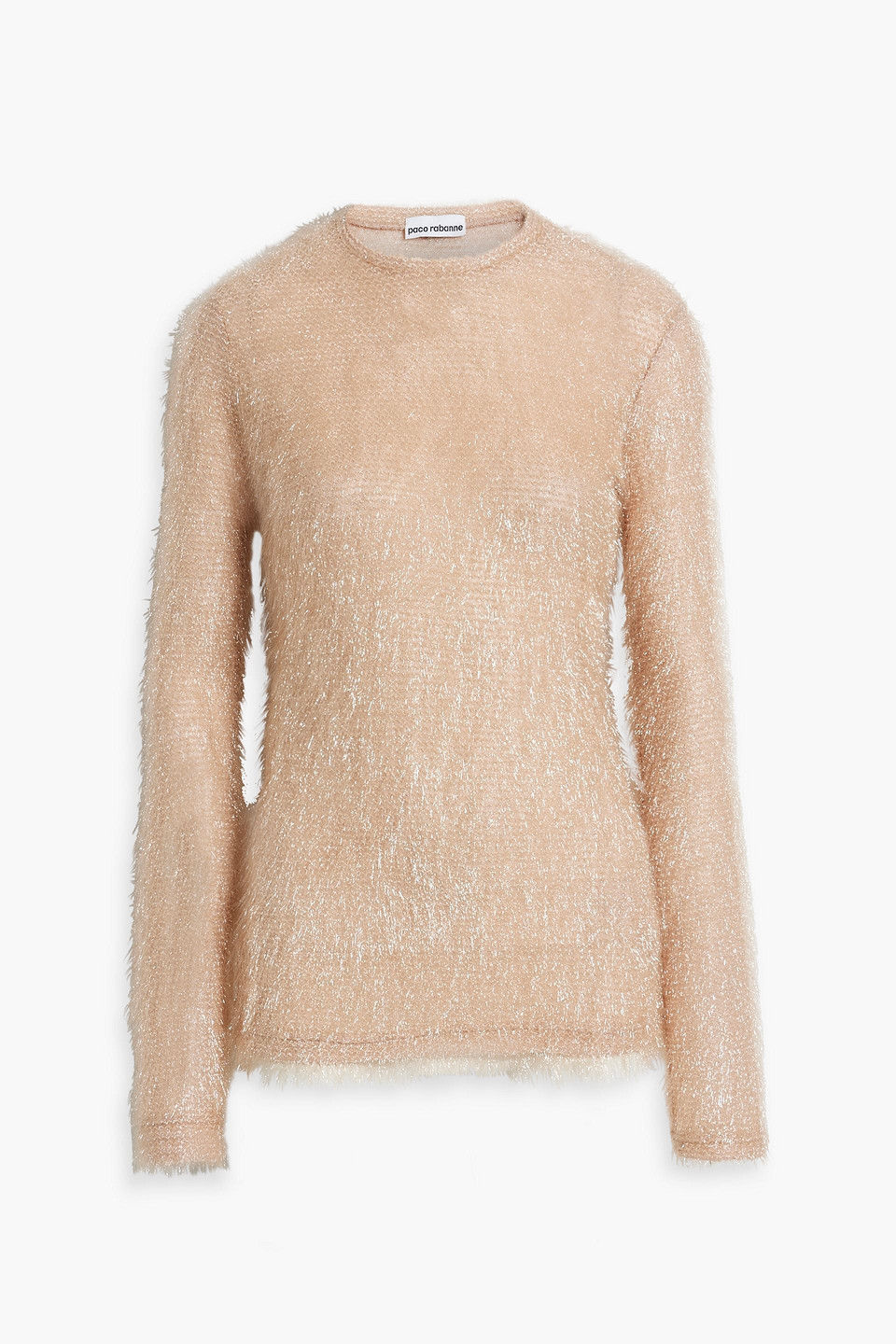 Rabanne Cutout Tinsel Sweater In Blush