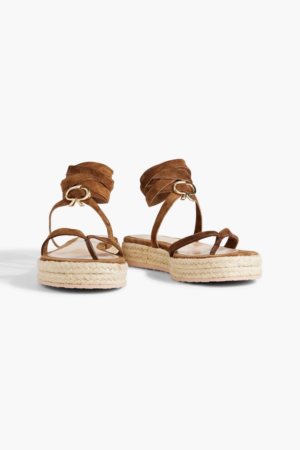 GIANVITO ROSSI Ribbon Beachclub 20 suede espadrille platform sandals