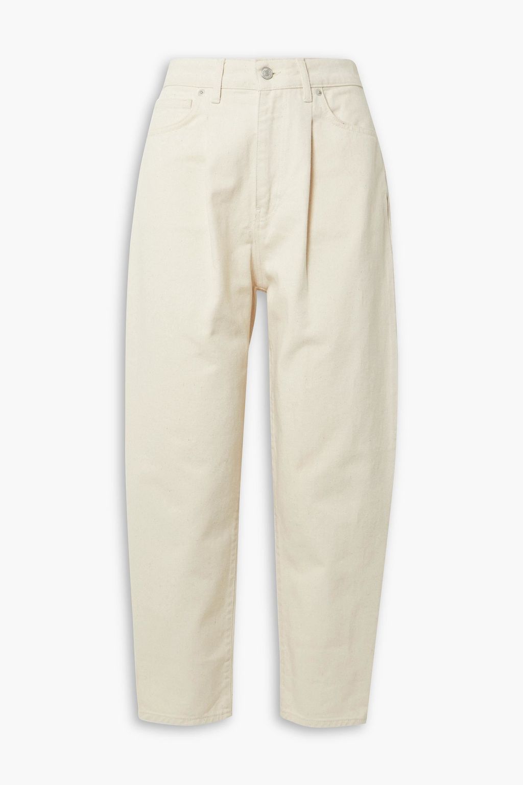 OFFICINE GÉNÉRALE Dana cropped pleated high-rise tapered jeans | THE OUTNET