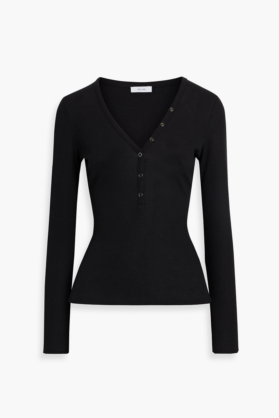 Iris & Ink Sasha ribbed TENCEL Lyocell and cotton-blend jersey top