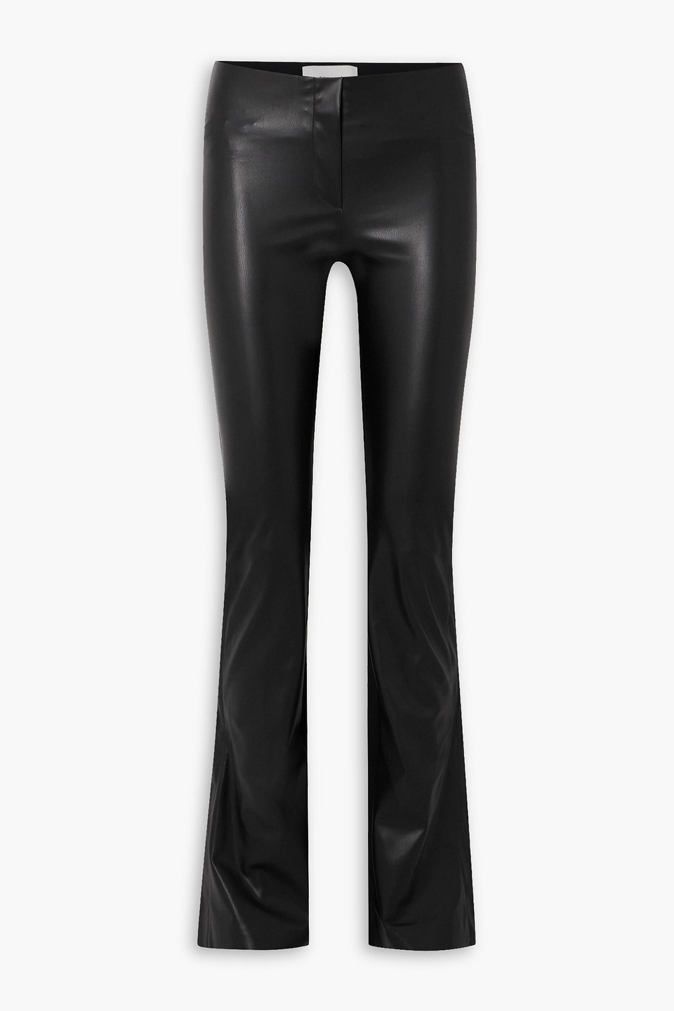 Coperni Paneled Faux Leather And Jersey Flared Pants In Black