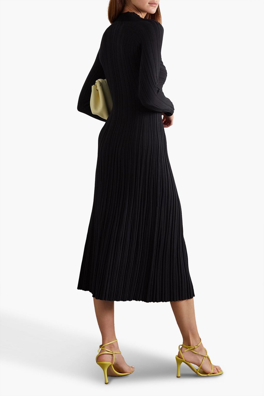 DION LEE リブ編みコットン混 ミディワンピース リバーシブル カットアウト