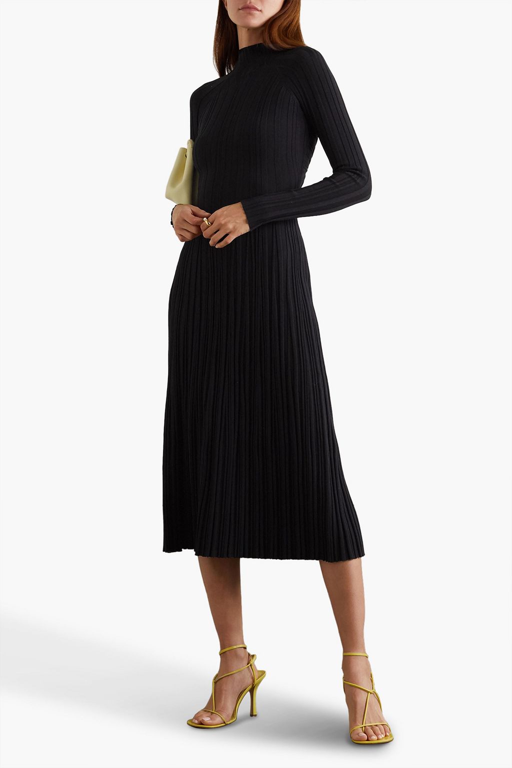 DION LEE リブ編みコットン混 ミディワンピース リバーシブル カットアウト