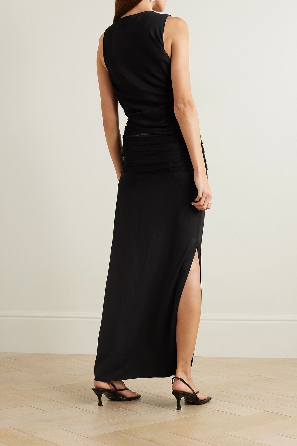 CHRISTOPHER ESBER Semblance twist-front silk-tulle and stretch-jersey maxi dress