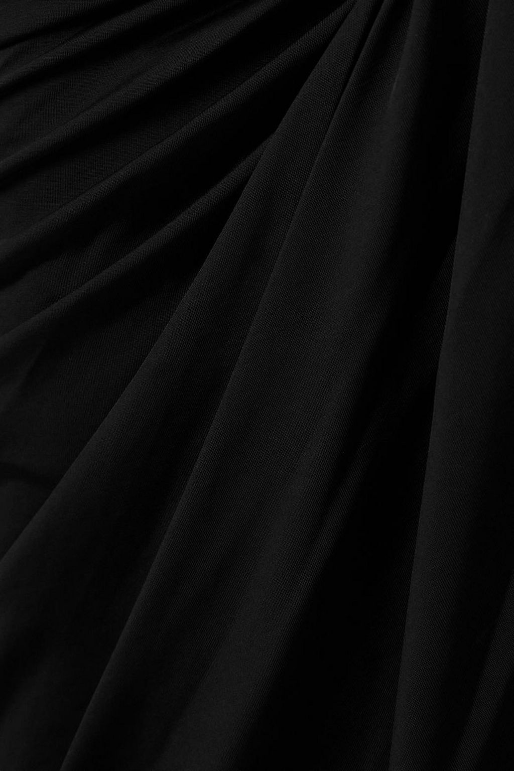 MUGLER Asymmetric gathered stretch-jersey midi skirt