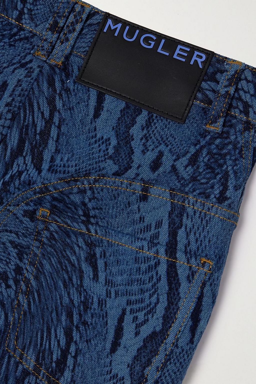 MUGLER Printed mid-rise flared jeans