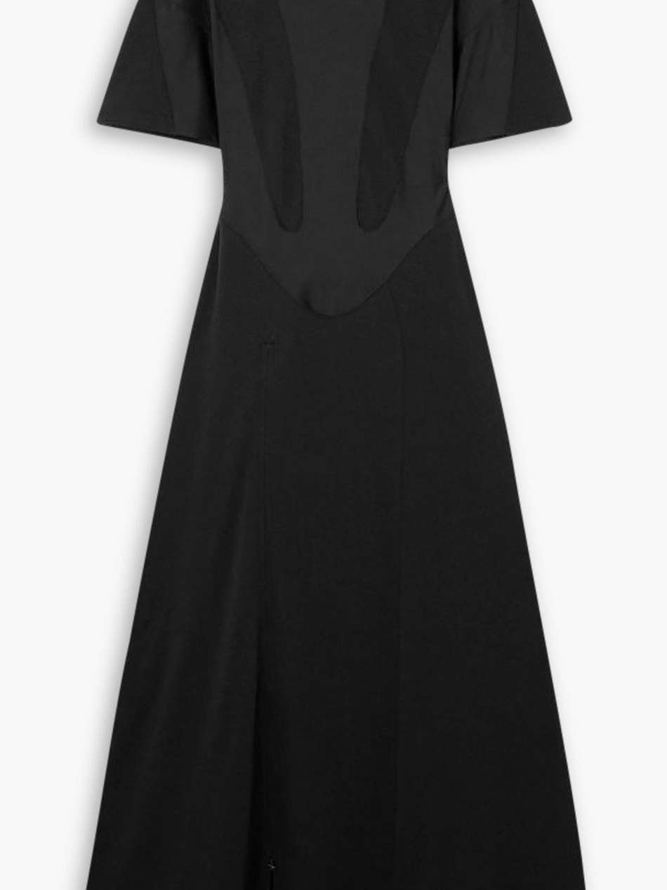 paneled cotton-jersey maxi dress