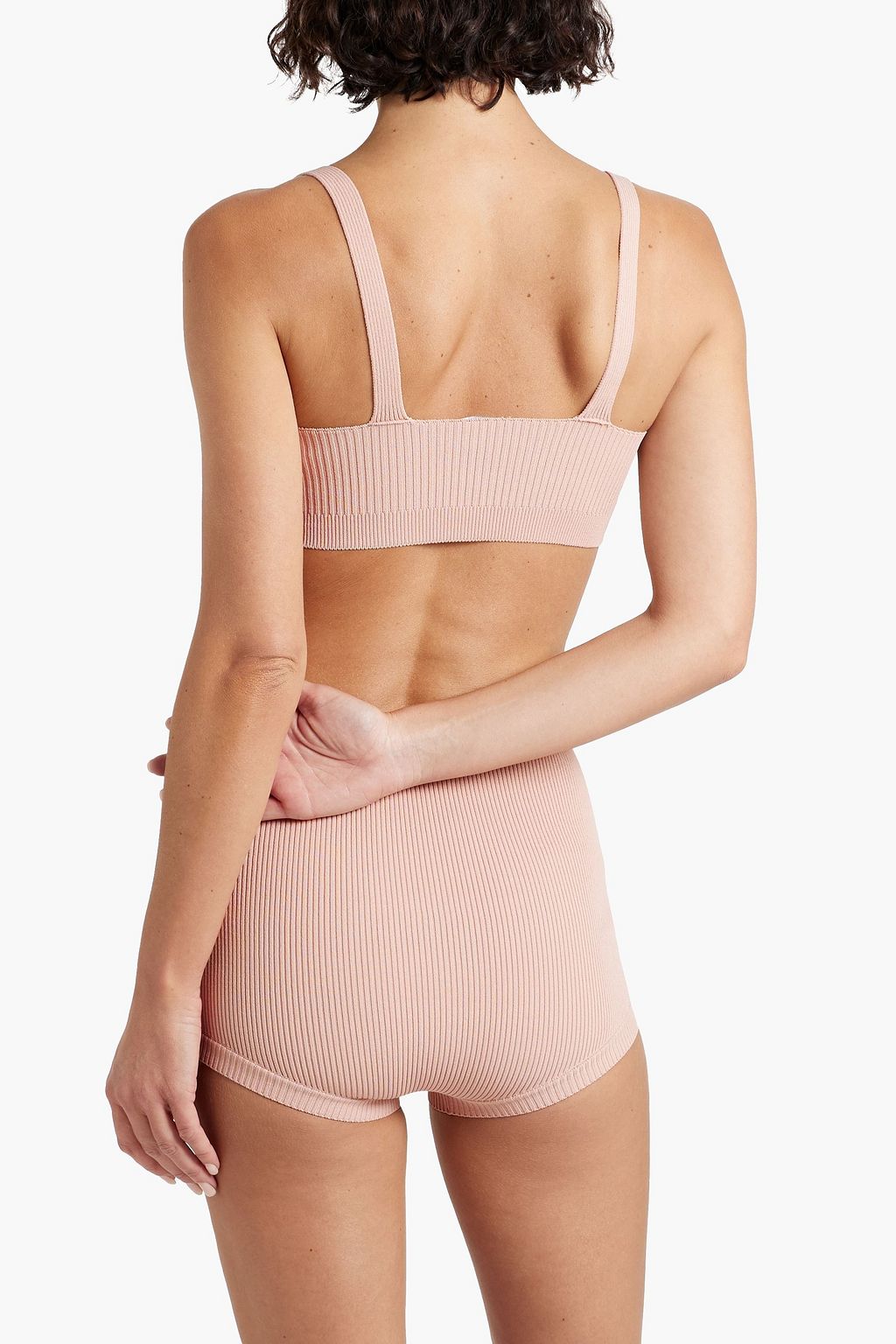 REDVALENTINO Ribbed-knit top and shorts set