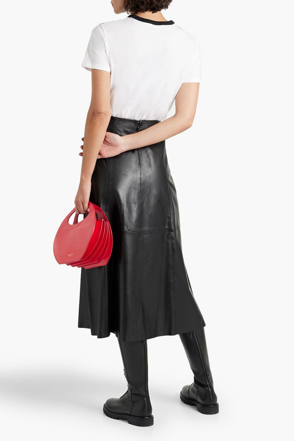 REDVALENTINO تيشيرت من الجيرسيه القطني والدانتيل بتصميم من عدة طبقات