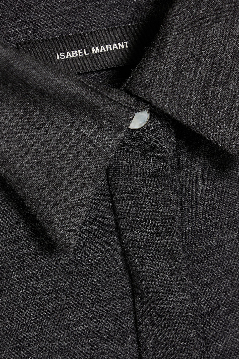 Isabel Marant Galki Mélange Wool-jersey Shirt In Anthrazit