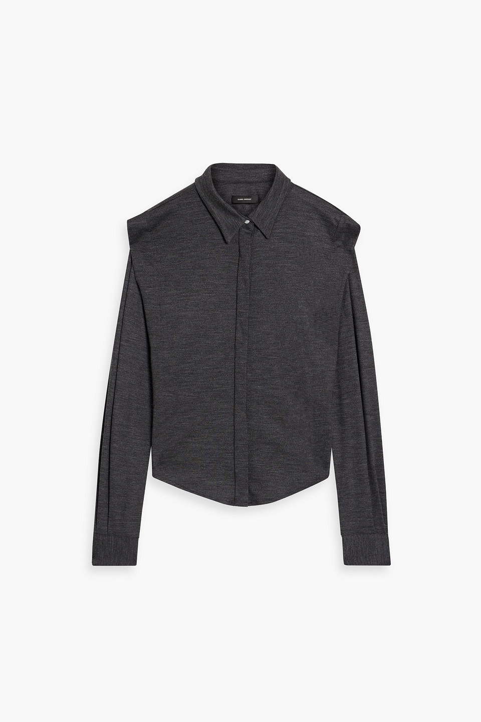 Isabel Marant Galki Mélange Wool-jersey Shirt In Anthrazit