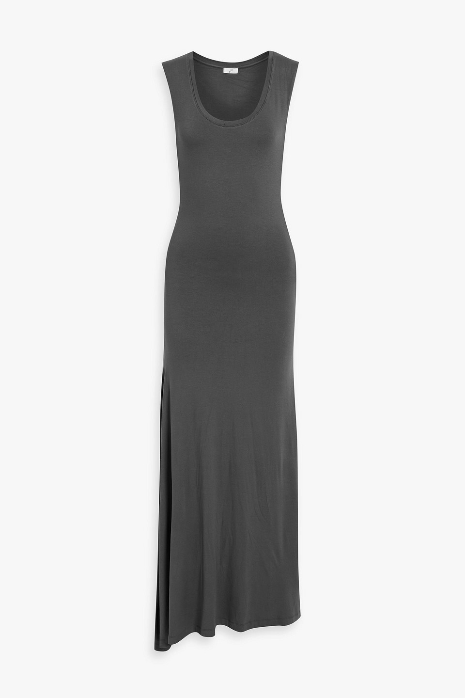 Bite Studios Asymmetric Stretch-jersey Maxi Dress In Charcoal