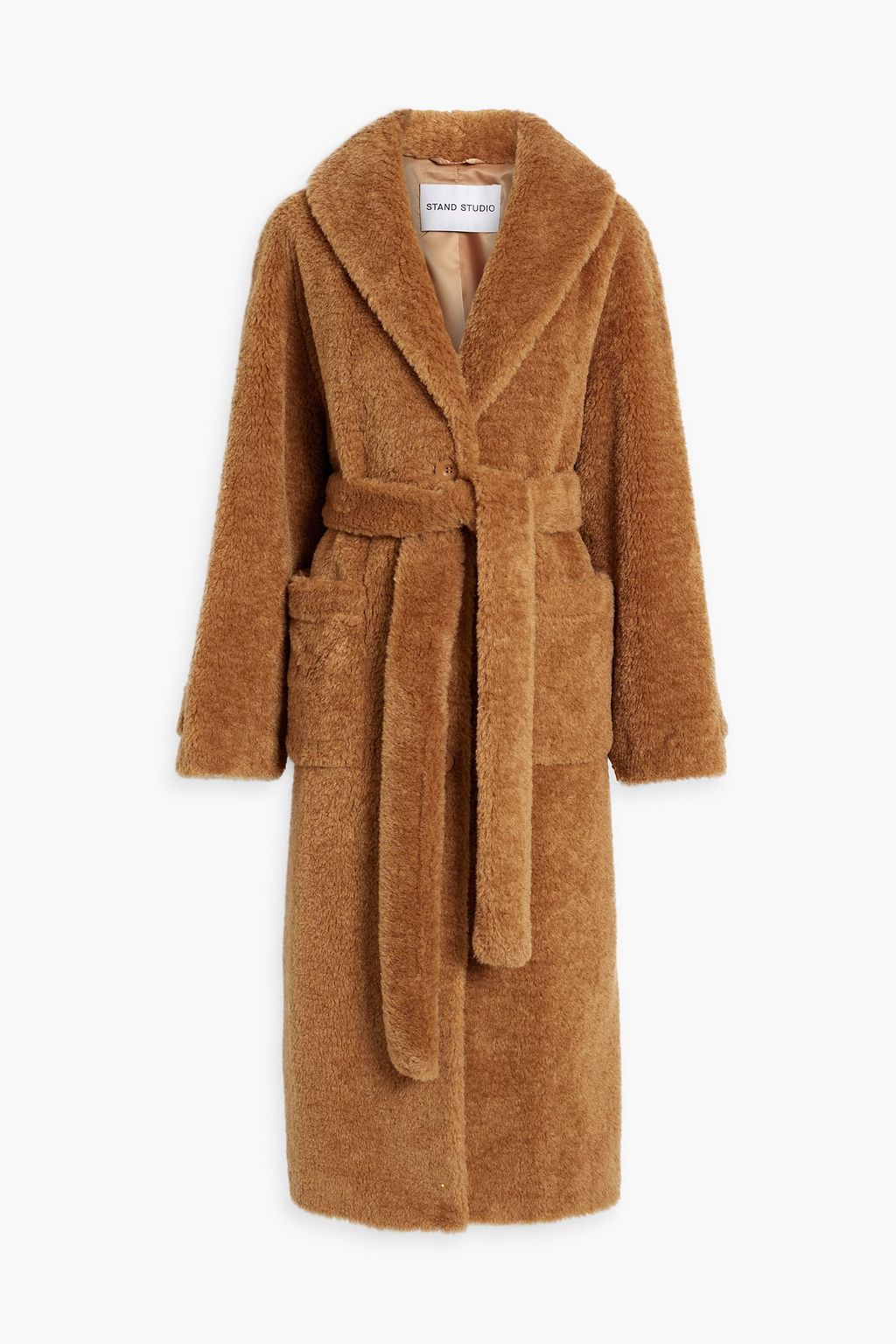 STAND STUDIO Tinley belted faux fur coat