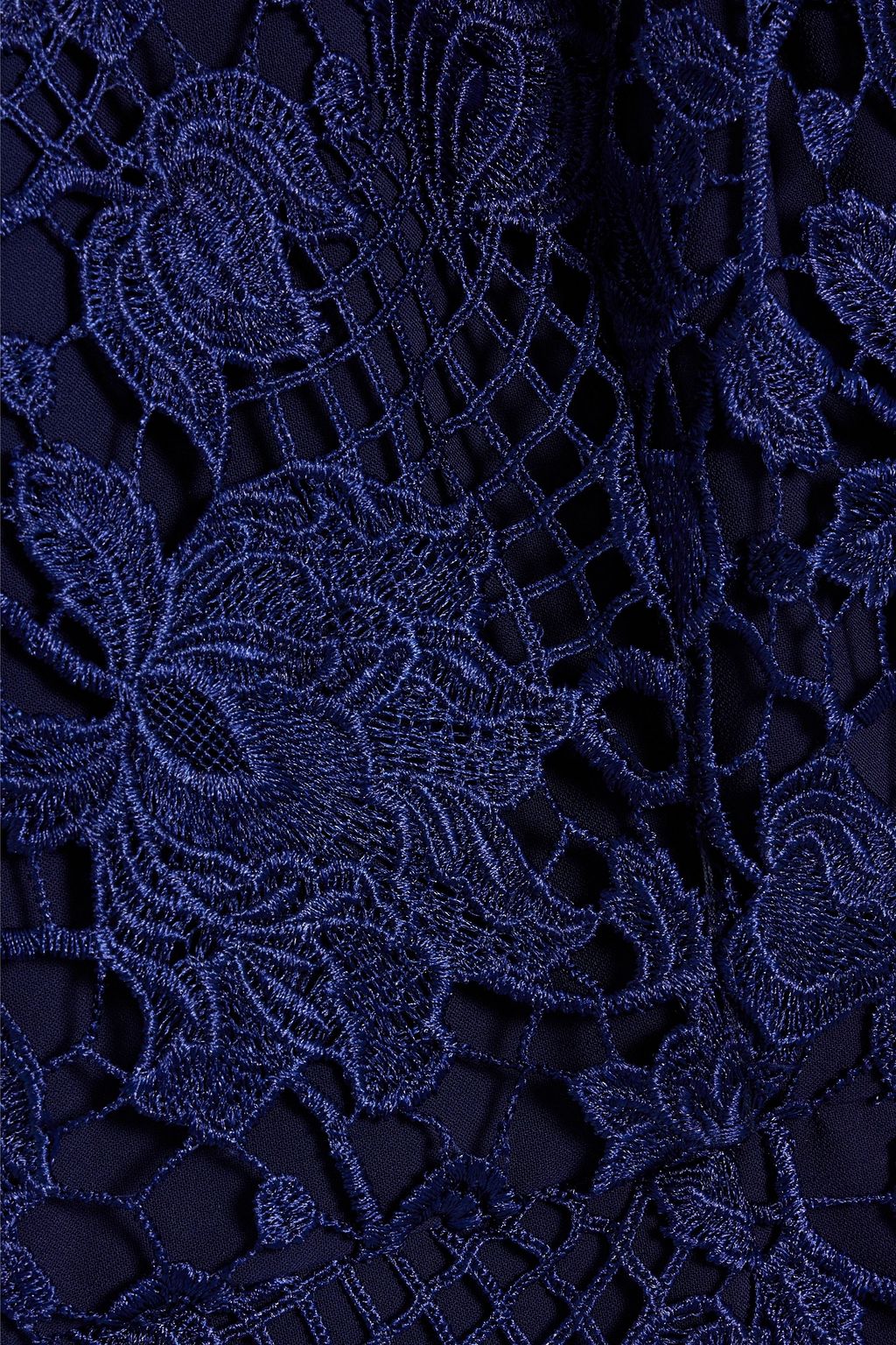 REEM ACRA Cotton-blend guipure lace mini dress