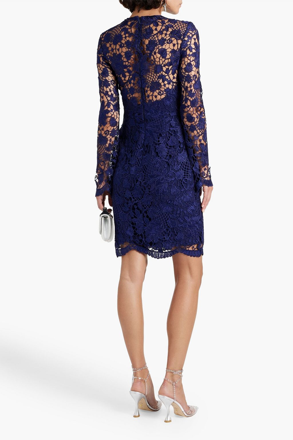 REEM ACRA Cotton-blend guipure lace mini dress