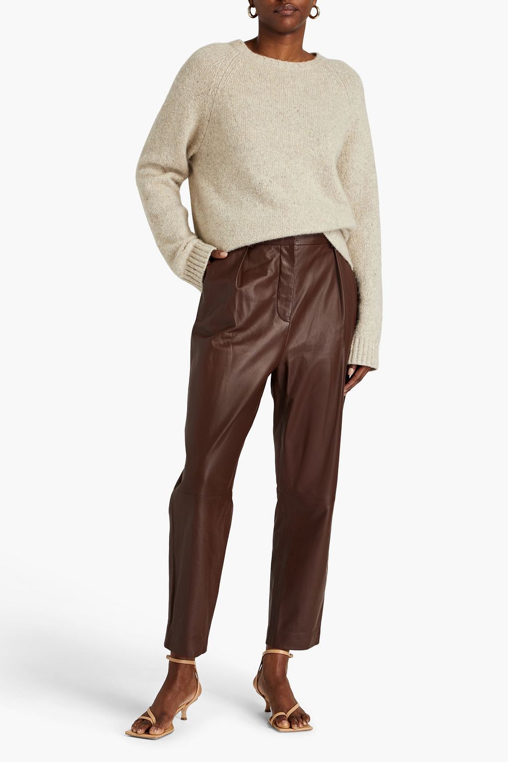 ALTUZARRA レザー ストレートレッグパンツ