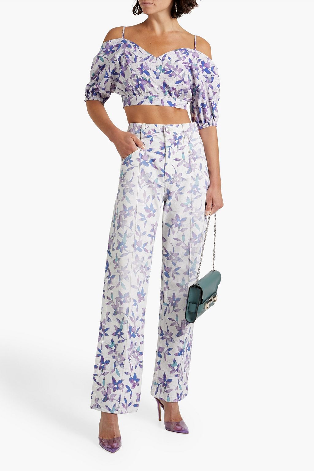 ISABEL MARANT Nadege floral-print high-rise straight-leg jeans