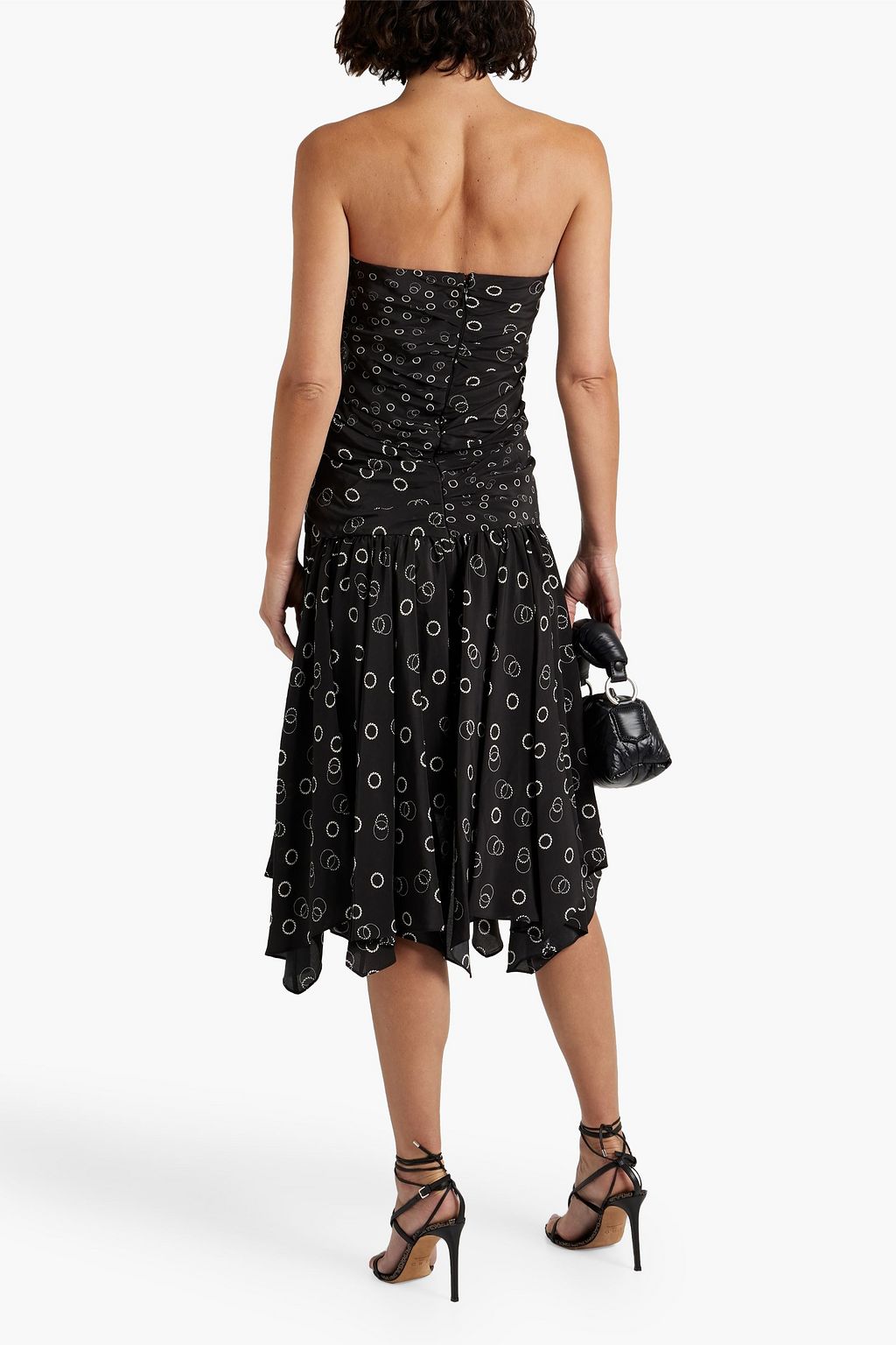 ISABEL MARANT Calliope strapless ruched printed silk midi dress