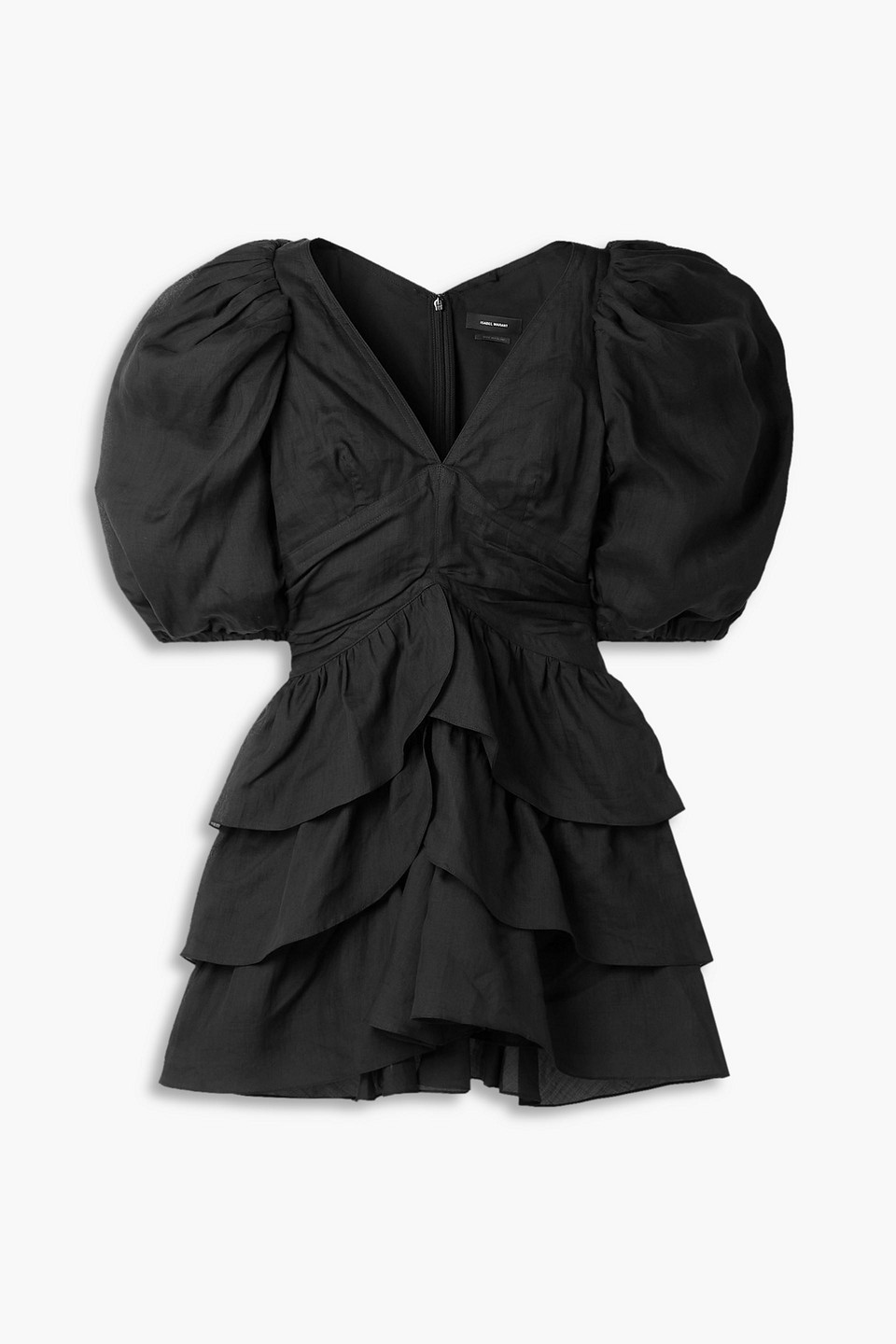 Isabel Marant Jaekia Tiered Ramie Mini Dress