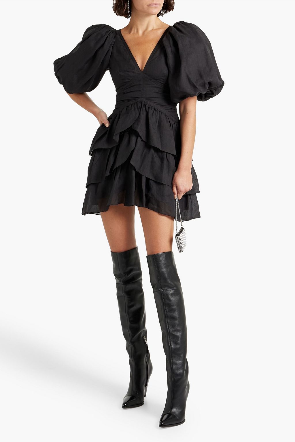 ISABEL MARANT Jaekia tiered ramie mini dress